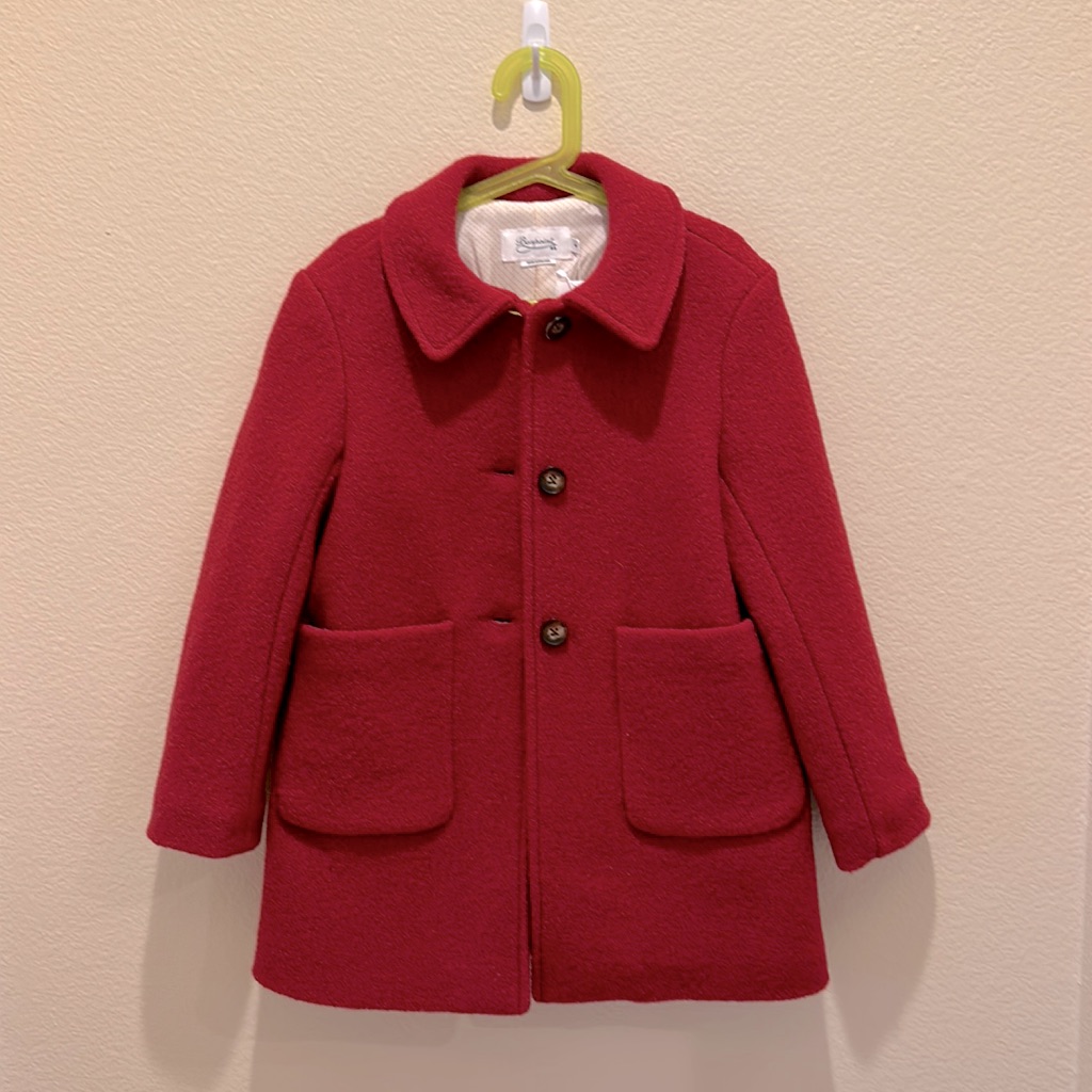 Bonpoint 8 Years Old Girl’s New Red Woolen Fashion Coat Nwt